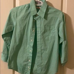 Boys button down dress shirt light green